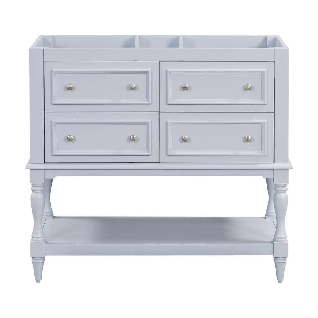 36" Bathroom Vanity Cabinet without Sink Standing Vanity Set with 4 Drawers&amp; Soft Closing Doors Blue (NOT INCLUDE BASIN SINK)