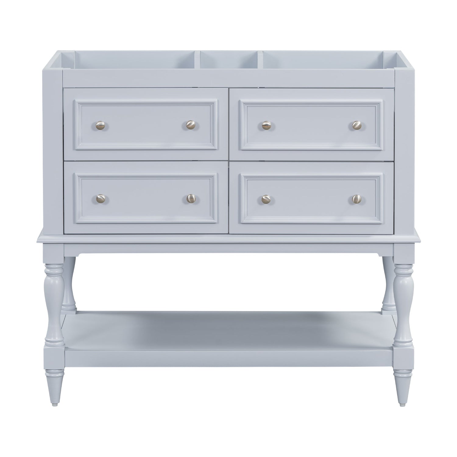 36" Bathroom Vanity Cabinet without Sink Standing Vanity Set with 4 Drawers&amp; Soft Closing Doors Blue (NOT INCLUDE BASIN SINK)
