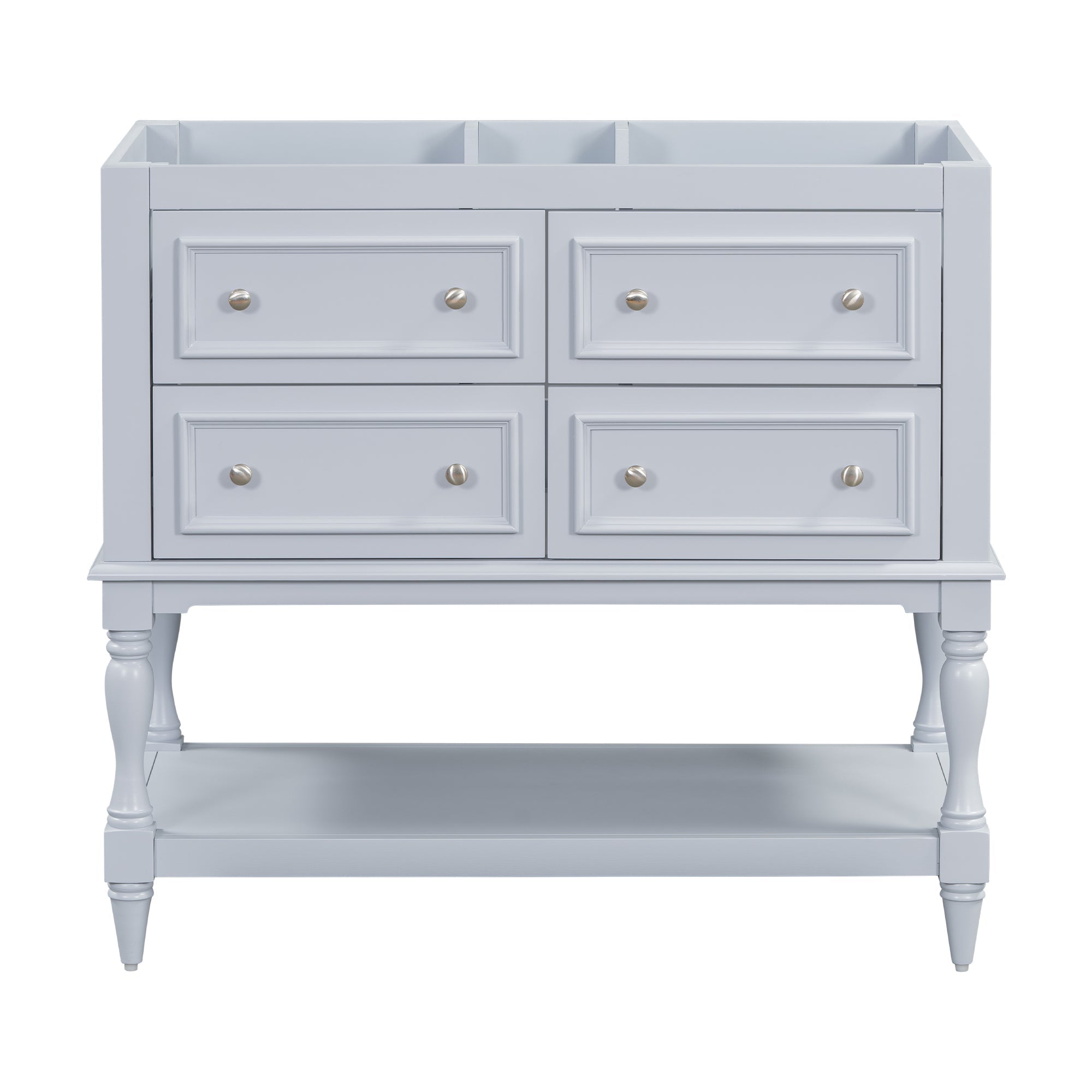 36" Bathroom Vanity Cabinet without Sink Standing Vanity Set with 4 Drawers&amp; Soft Closing Doors Blue (NOT INCLUDE BASIN SINK)