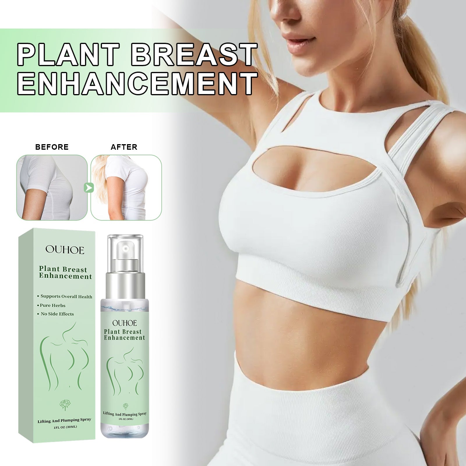 Natural Herbal Breast Spray Moisturizes Plump, Firming And Firming Breasts Massage Treatment