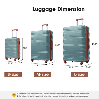 Hardshell Luggage Sets 3 Pcs Spinner Suitcase with TSA Lock Lightweight 20&