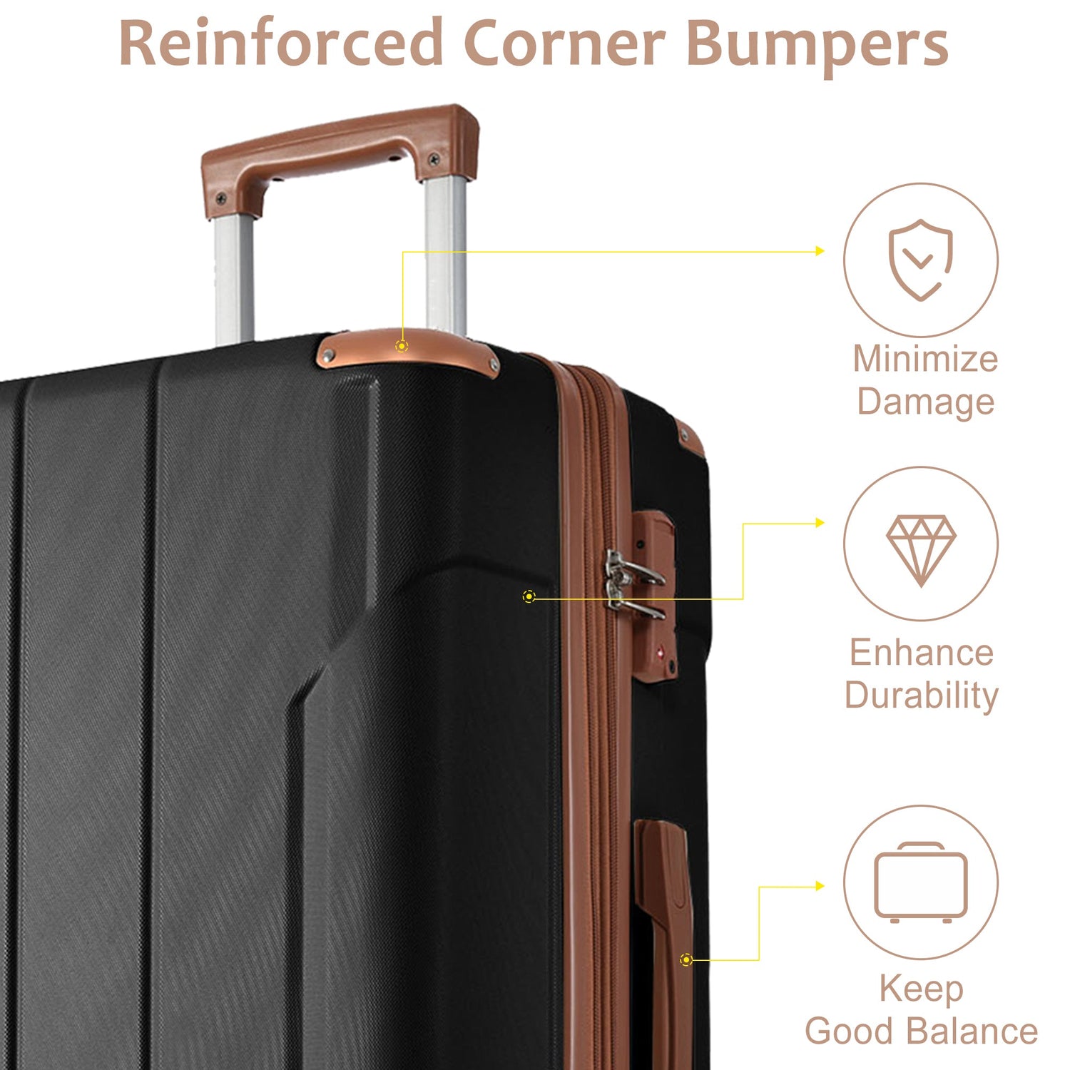 Hardshell Luggage Spinner Suitcase with TSA Lock Lightweight Expandable 24&