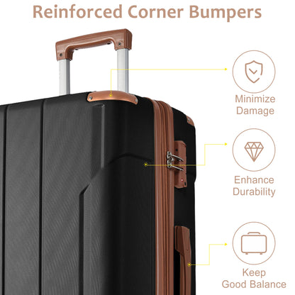 Hardshell Luggage Spinner Suitcase with TSA Lock Lightweight Expandable 24&