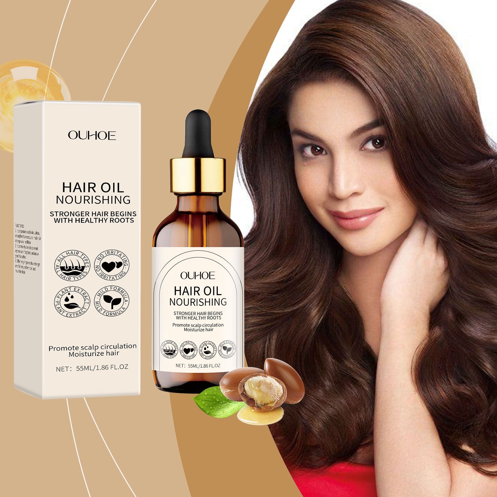 Hair Care Essential Oil Nourishes And Moisturizes Hair Care Supple Essence Improves Dry And Knotted Hair Care Essential Oil