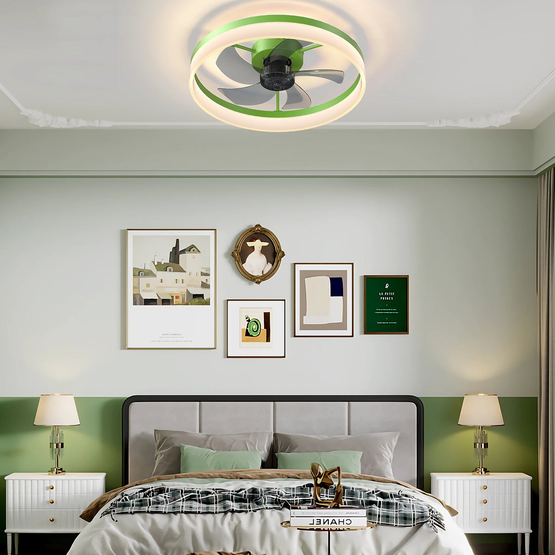 Green Dimmable LED Ceiling Fan