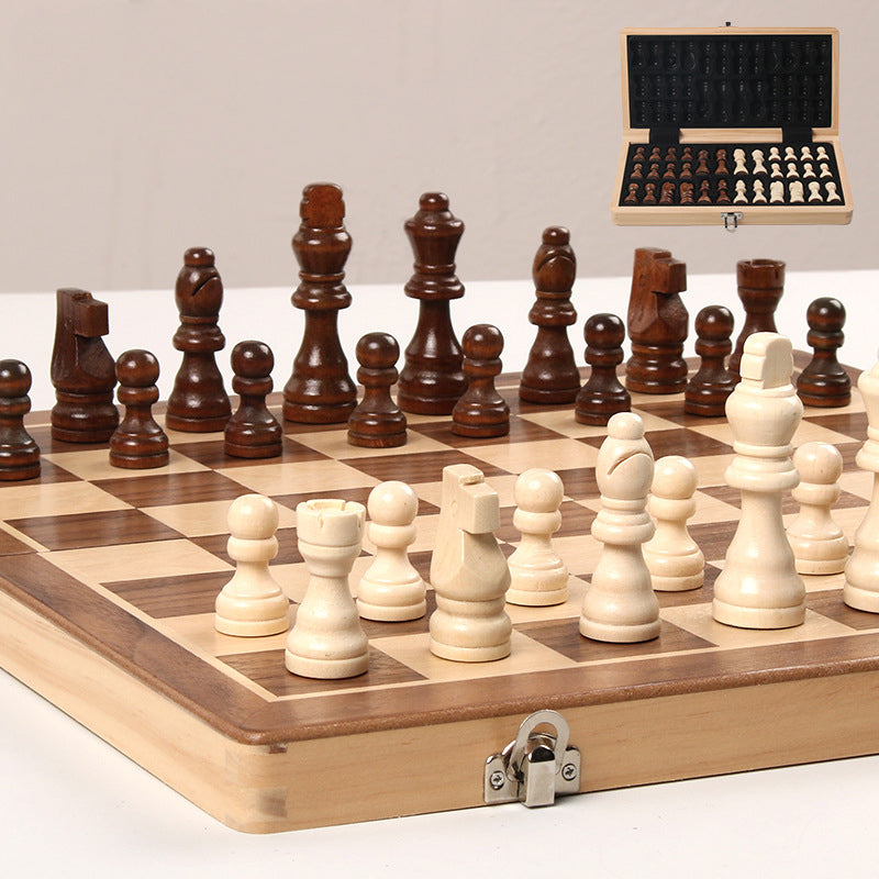 Magnetic Chess Folding Solid Wood Double Queen Set Chessboard Adult Board Game Children&