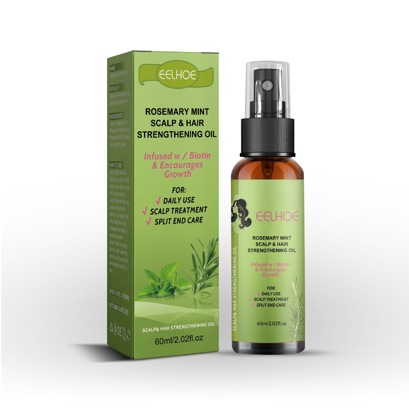 Rosemary Dense Hair Spray Hydrates Roots For Increased Elasticity Restoring Shine Anti-Set Hair Spray