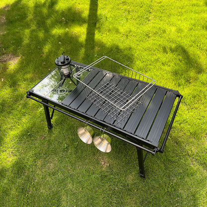 IGT Stainless Steel Folding Basket: Drain &amp; Wash, Ideal Camping Table Accessory.
