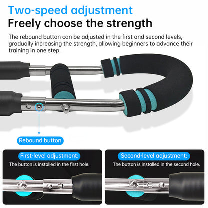 Adjustable Spring Twister Arm Exerciser: Strengthen forearms, triceps &amp; chest. Portable home fitness gear.