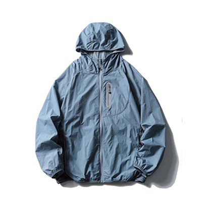 Camouflage Spliced Thin Hooded Sun Protection Clothing Men&