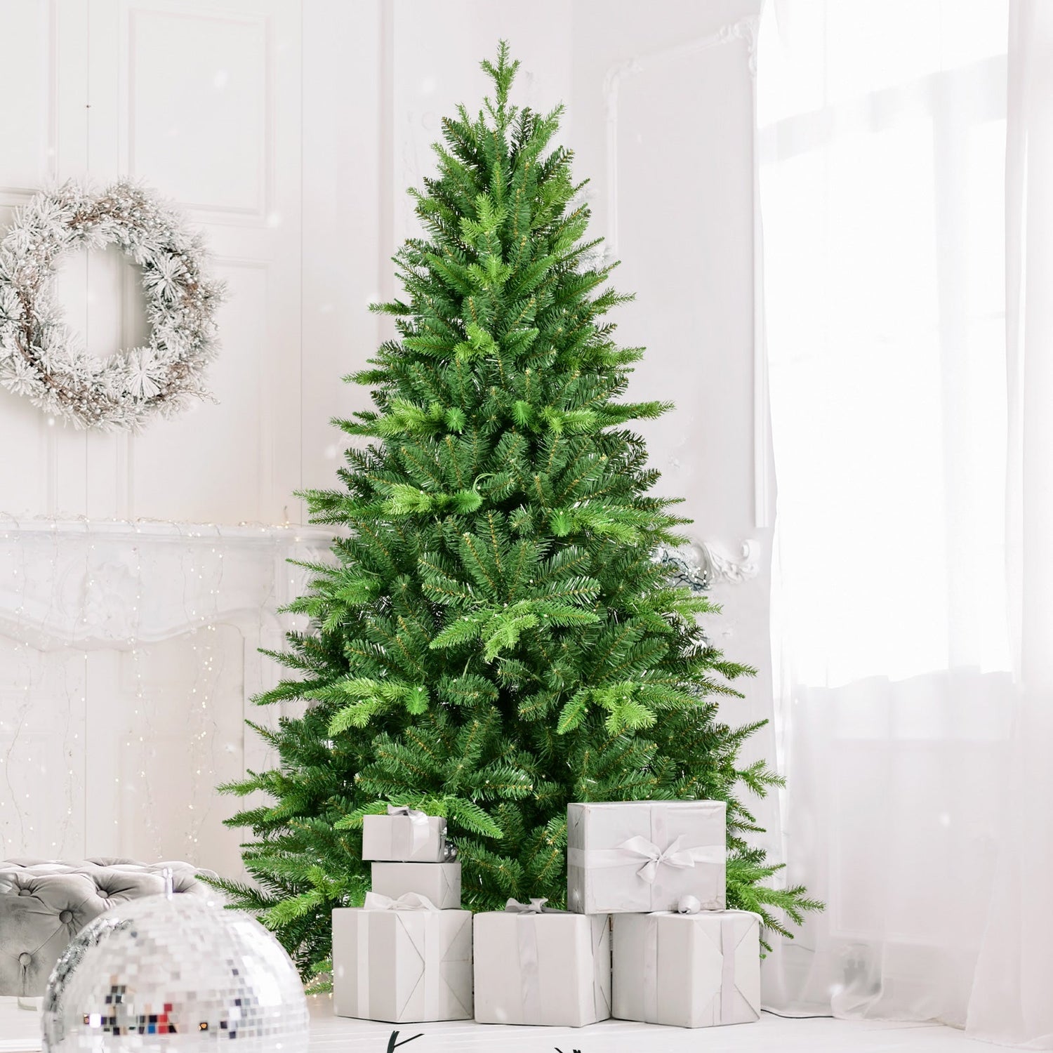 7FT PE&amp;PVC Prelit Christmas Tree