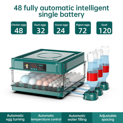 9 - 48 Egg Incubator: Automatic Egg - Turning &amp; Humidity Monitoring. Duck Incubator with Auto - Water Ionic Waterbed