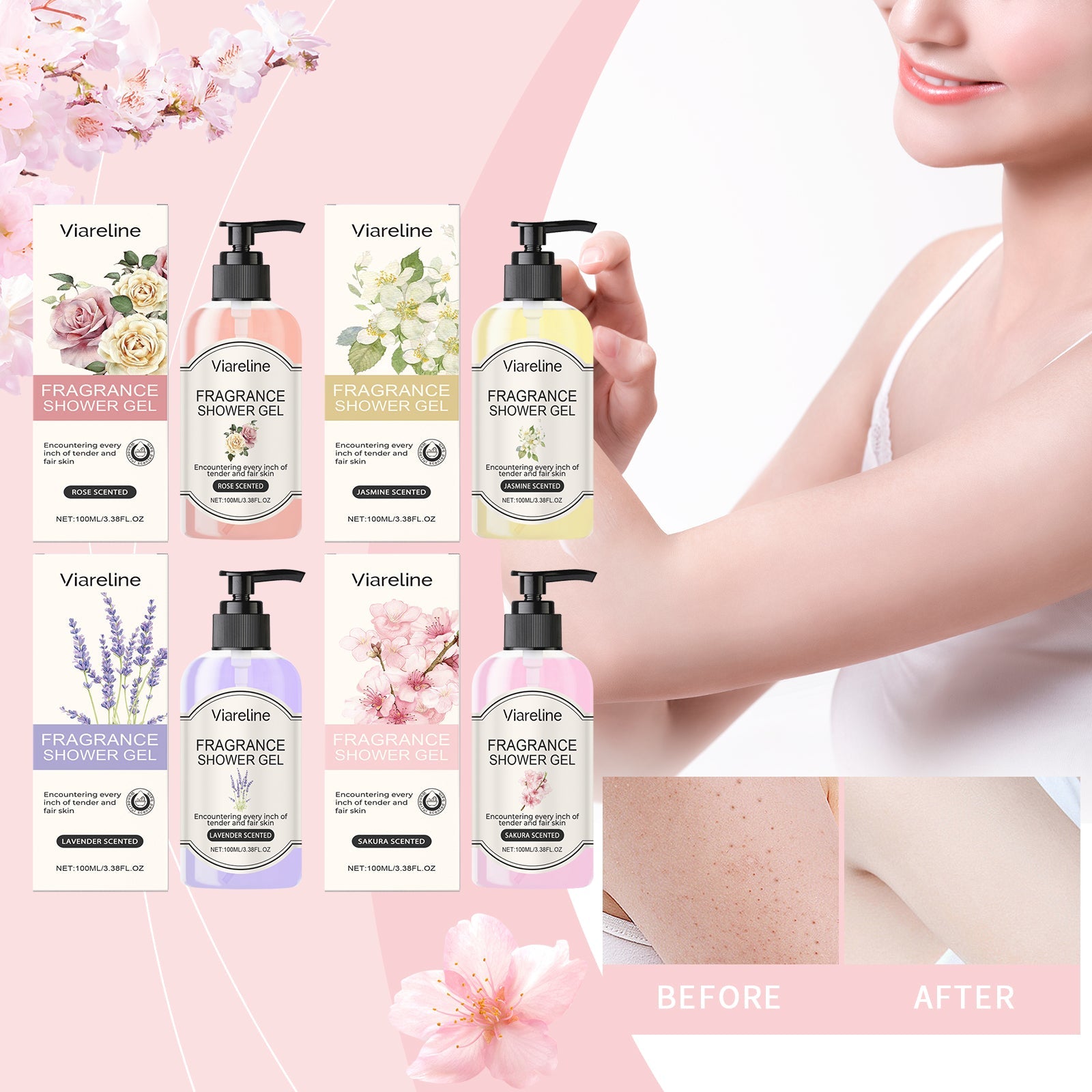 Fragrant Body Wash (Rose Scent) Moisturize And Moisturize Skin To Improve Dry Women&