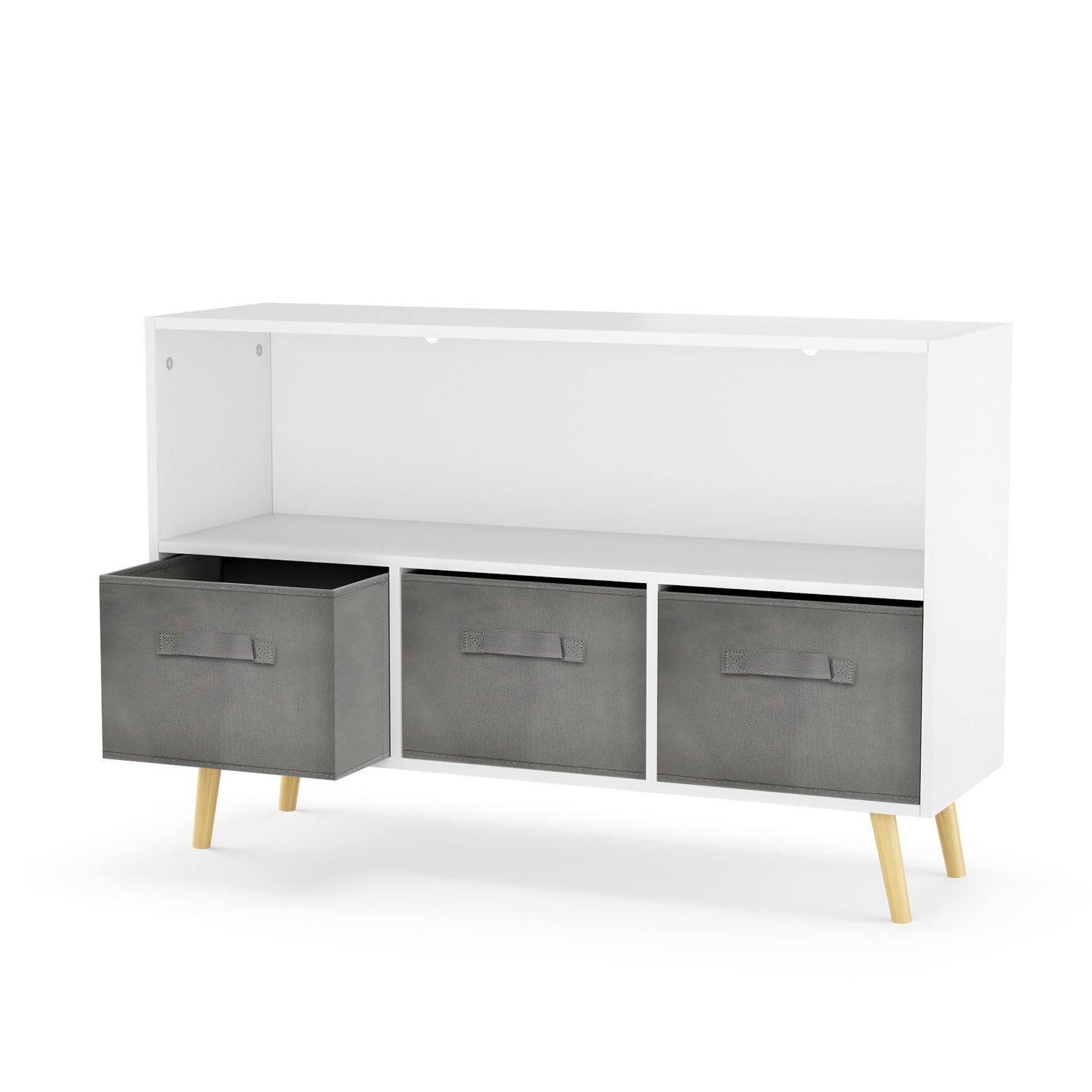 Kids bookcase with Collapsible Fabric Drawers Children&