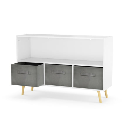 Kids bookcase with Collapsible Fabric Drawers Children&