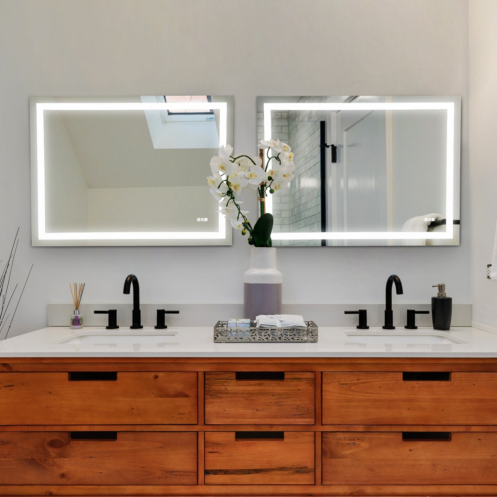 LED Bathroom Mirror 48x 36 Inch with lights, anti-Fog &amp; Dimming Led Bathroom Vanity Mirror