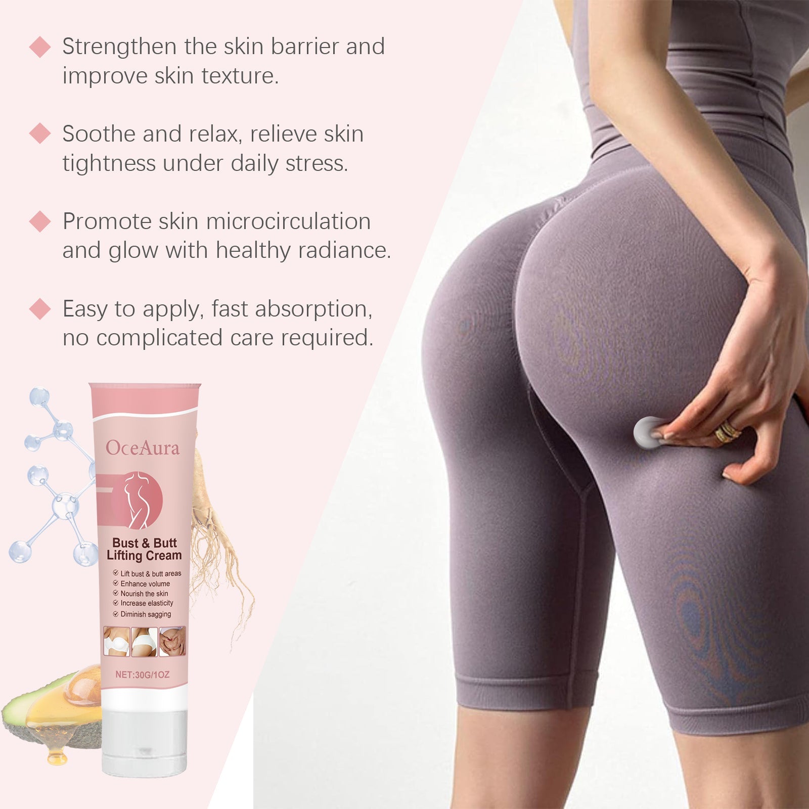 Oceaura Breast Care Cream Breast Moisturizing, Firming, Smoothing And Nourishing Butt Skin Body Care Cream