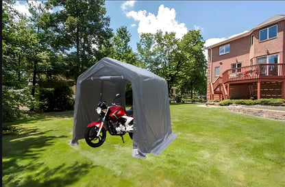 7x8 ft Outdoor Portable Gazebo Storage Shelter Shed with 2 Roll up Zipper Doors &amp; Vents Carport