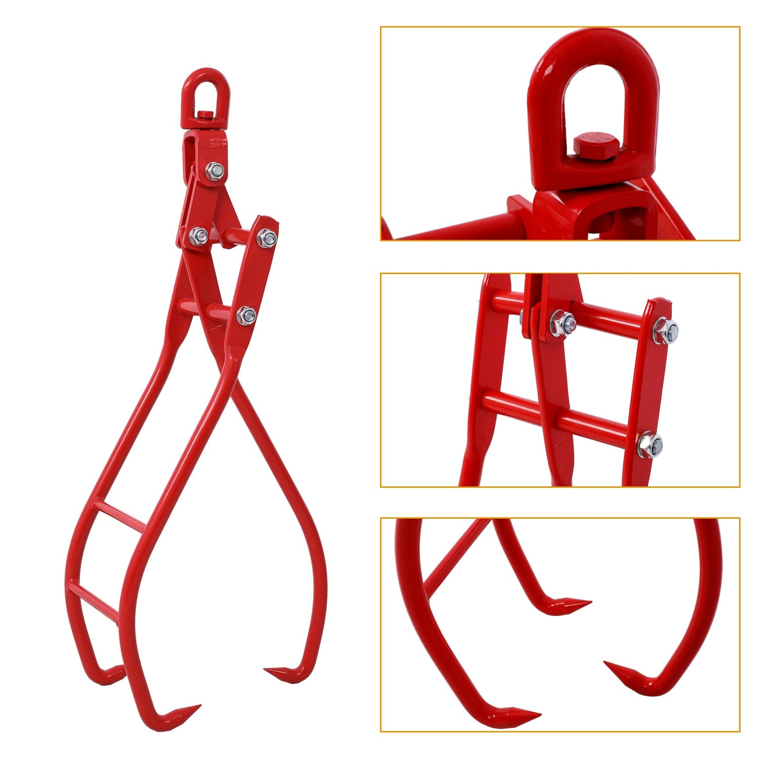36in 3 Claw Log Grapple for Logging Tongs Eagle Claws Design Log Lifting Tongs Log Grabs Timber Lifting Tongs for Truck, ATV,