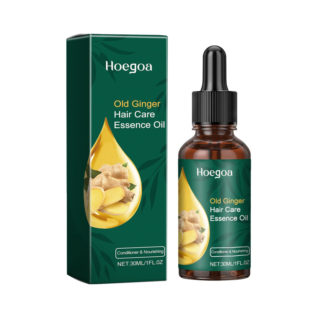 Old Ginger Hair Care Essence Oil, Moisturize Hair Roots Repair Frizzy Knot Supple Strong Thick Hair