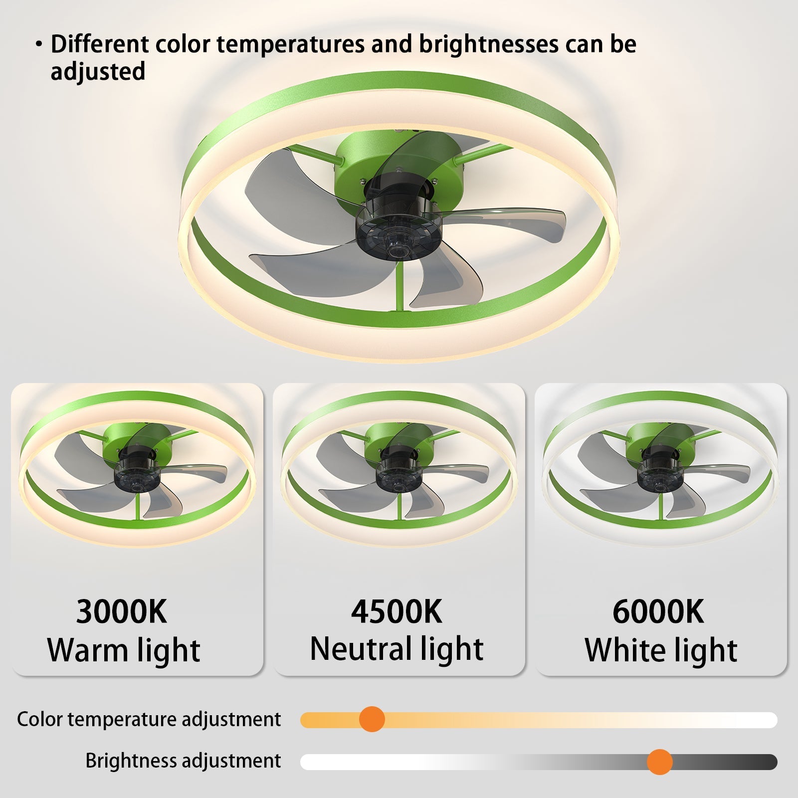Green Dimmable LED Ceiling Fan