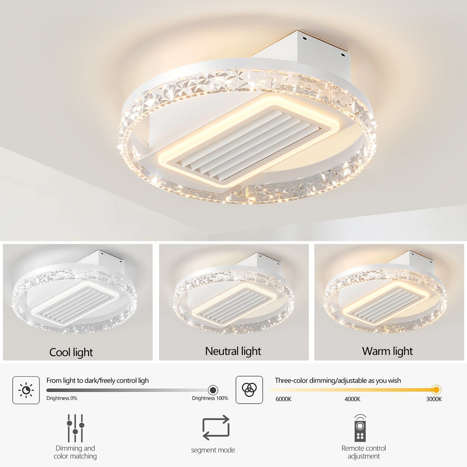 Bladeless LED Fan Lamp