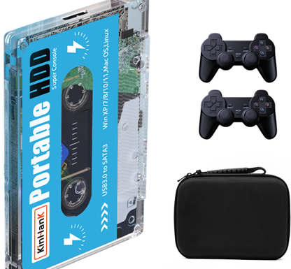 Kinhand 500G HDD Portable External Hard Drive Disk 55000 Retro Games For PSP/SEGA SATURN/Wii Gaming Card for Computer Laptop
