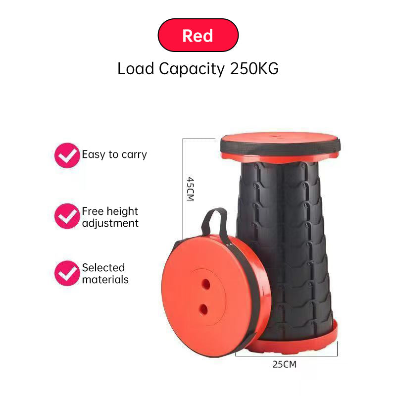 400lbs Capacity Heavy - Duty Folding Stool. Collapsible, Telescoping, Portable. Ideal for Camping &amp; Fishing.