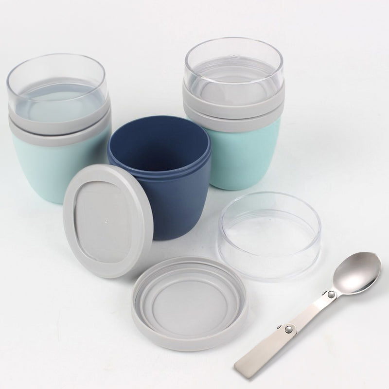 Portable Yogurt Cereal Cups with Lids. Ideal for Overnight Oats, DIY Salads &amp; Parfaits. Great for Breakfast or Lunch