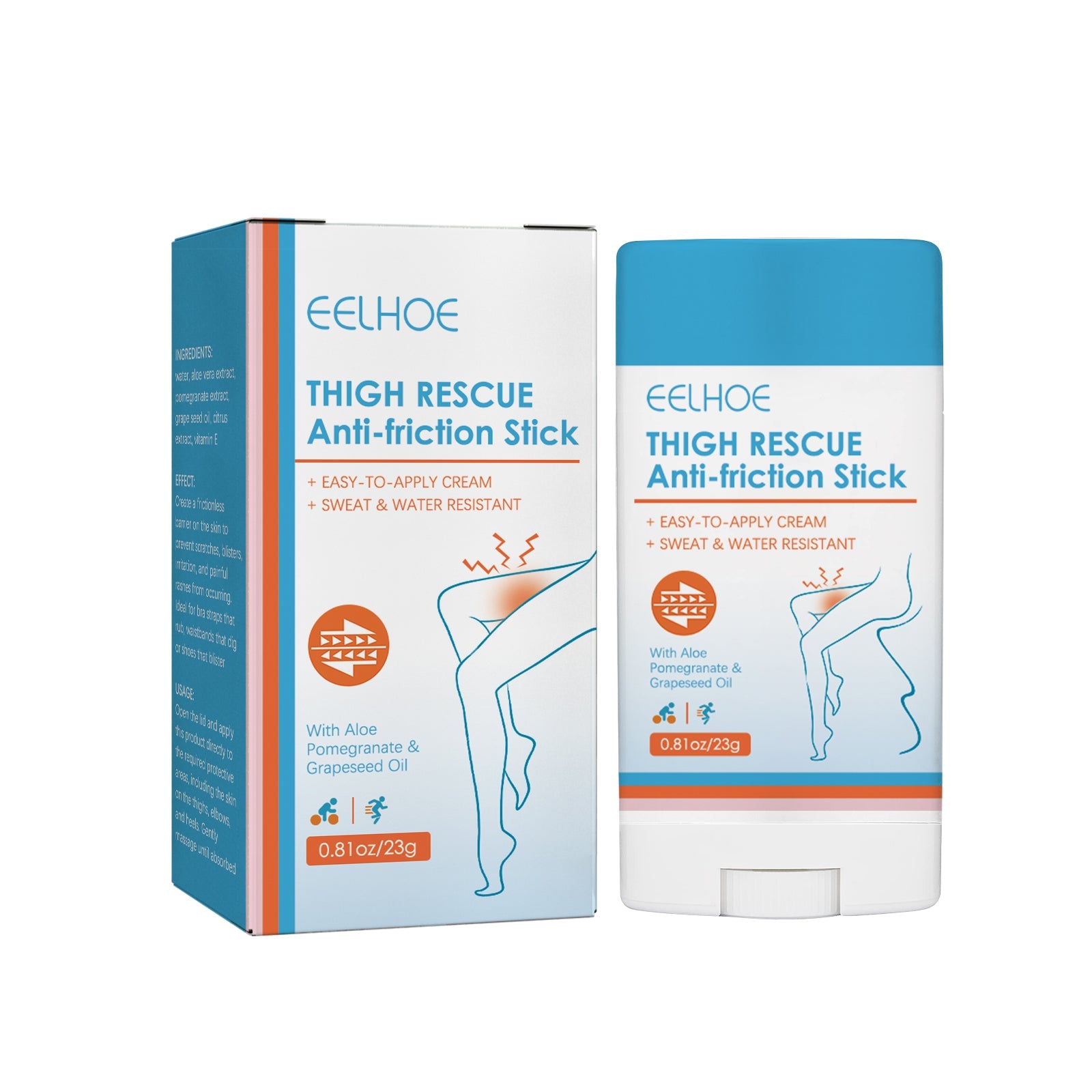 Thigh Anti-Friction Stick Waterproof Anti-Sweat Easy To Apply Cream Leg Heel Lower Arm Skin Protection