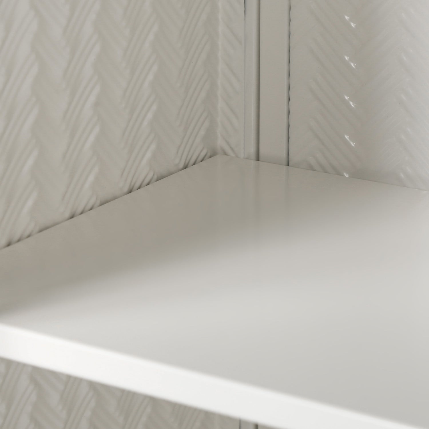 27.56"Glass Doors Modern Two-door Wall Cabinet with Featuring Three-tier Storage White