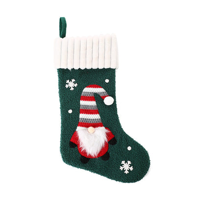 Christmas decorations, candy socks, embroidered Santa Claus socks, Christmas children&
