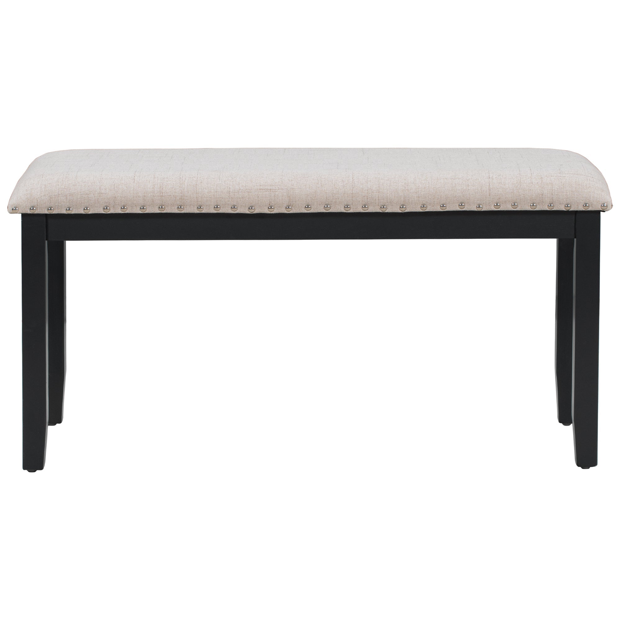 TREXM Modern Style 6-piece Dining Table with 4 Chairs &amp; 1 Bench (White)
