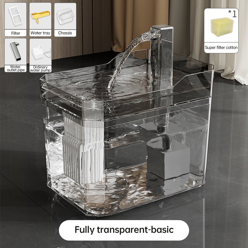 Automatic cat water fountain with filter, USB-powered, anti-dry &amp; circular filtration.