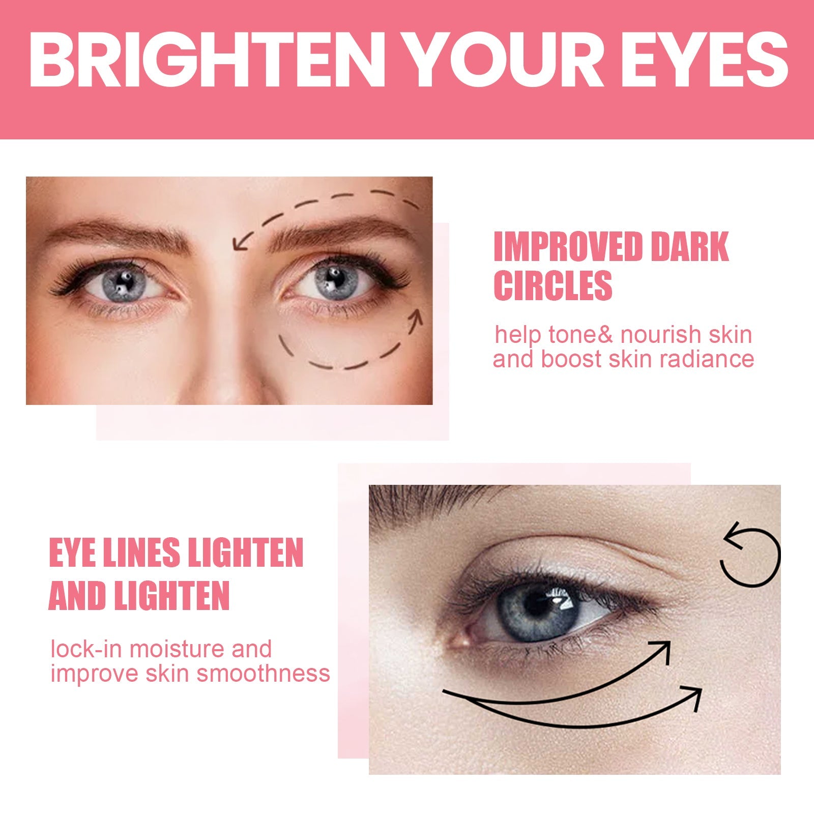 Rosehip Eye Cream Stick, Eye Area Moisturizing Light Line Dark Circles Lift Firming Eye Cream