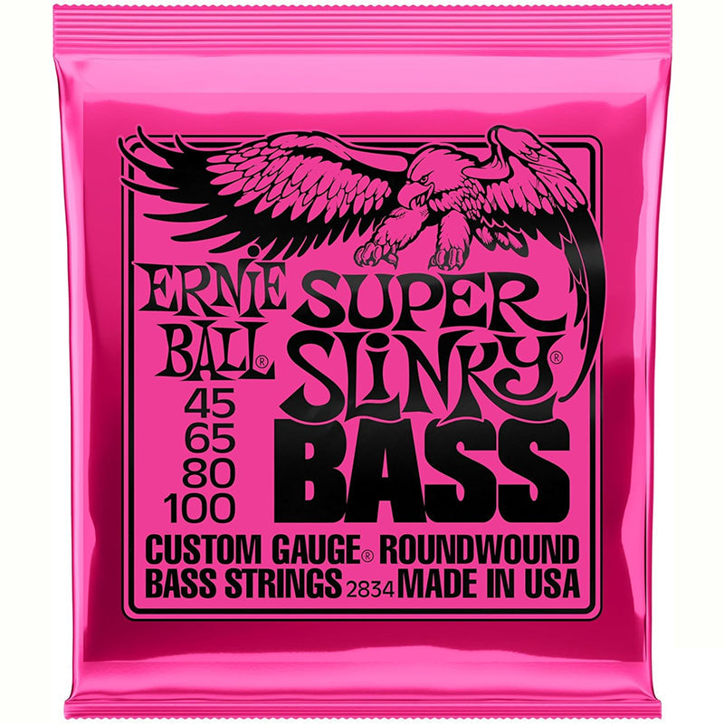 Ernie Ball Hyper Slinky Nickel - Wound Bass Guitar Strings, Gauge 40 - 100 (P02841)