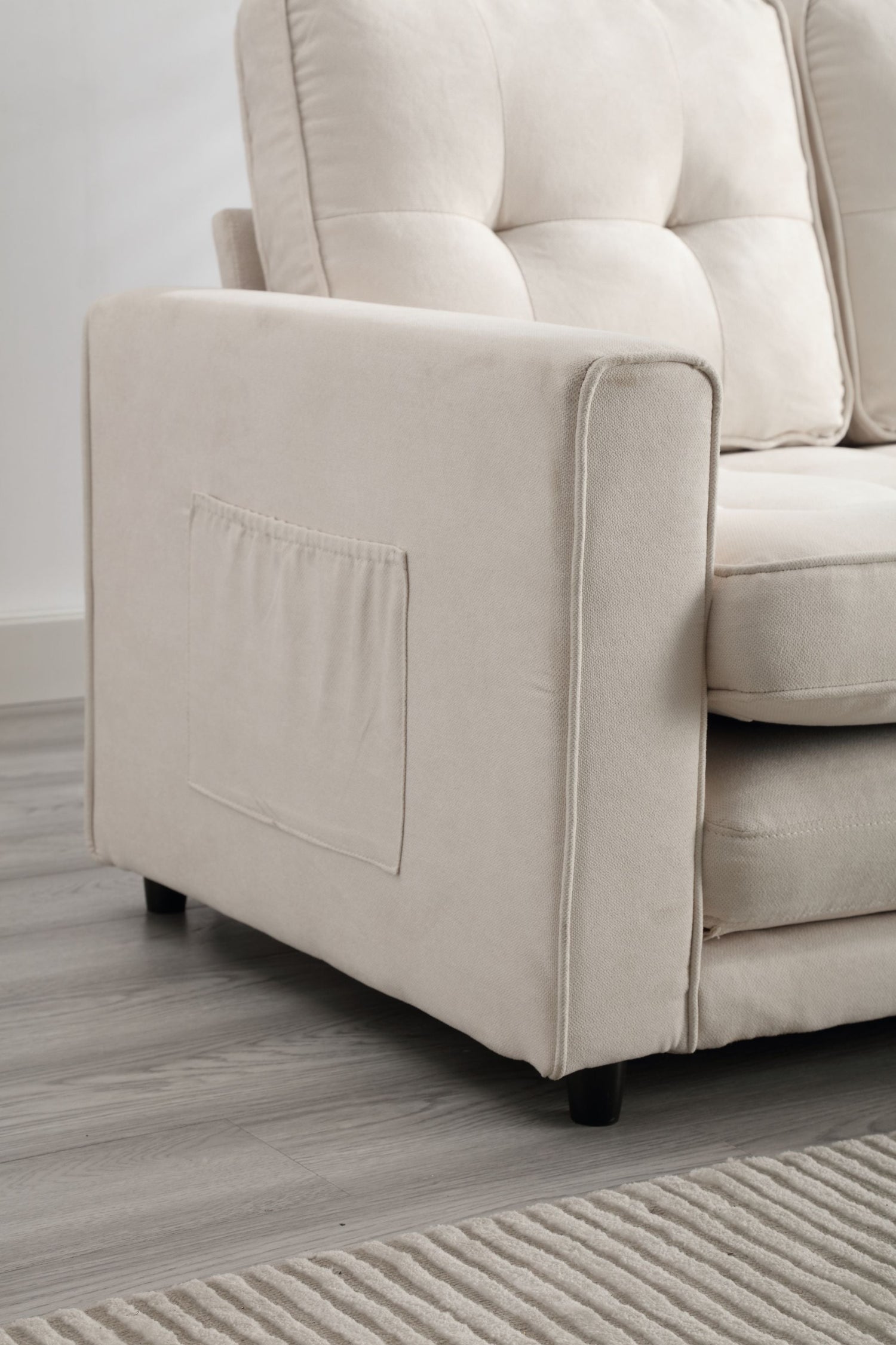 3 Fold Sofa Convertible Futon Couch sleeper sofabed Space saving loveseat Dark Gray &amp; Light Gray &amp; Beige