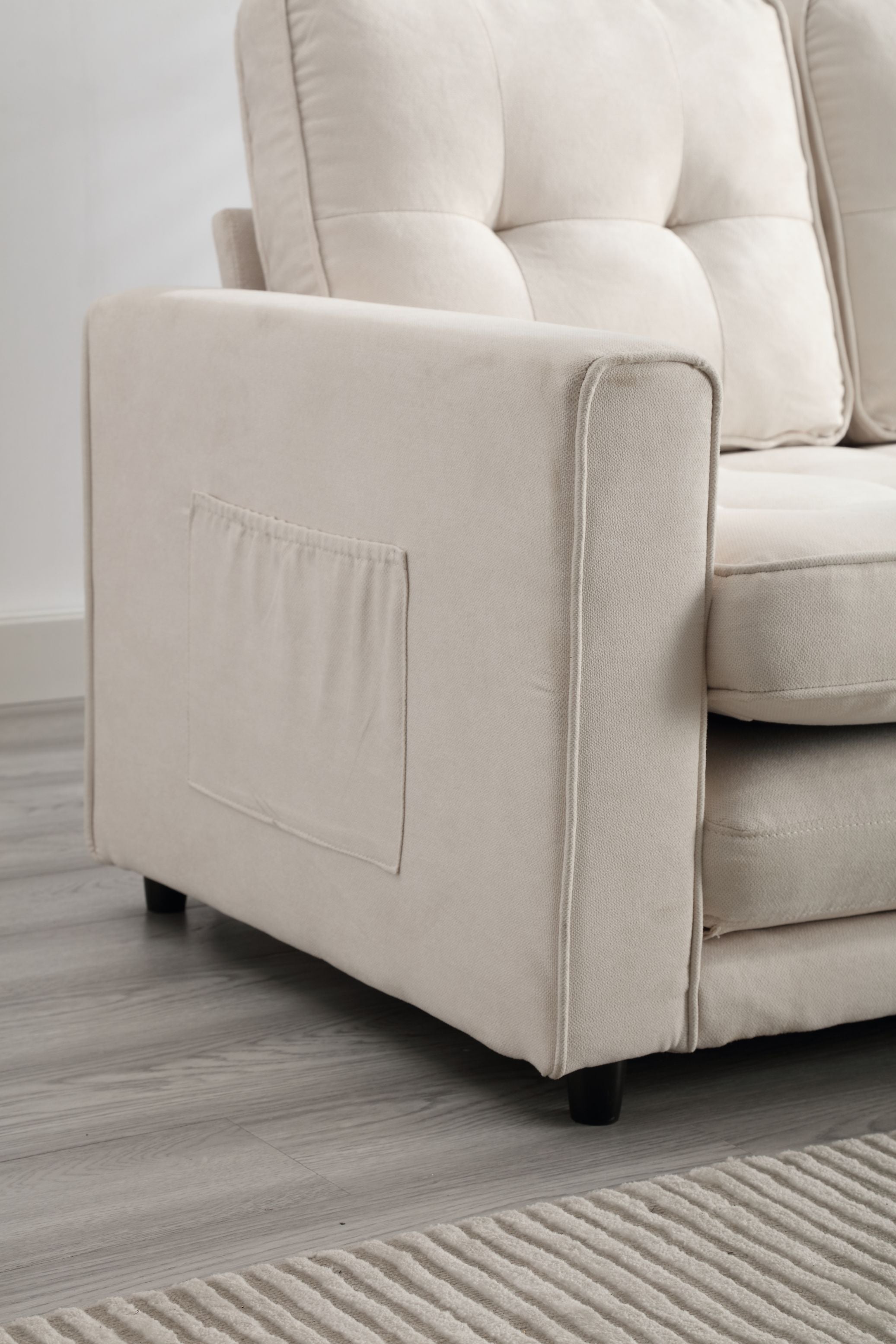 3 Fold Sofa Convertible Futon Couch sleeper sofabed Space saving loveseat Dark Gray &amp; Light Gray &amp; Beige