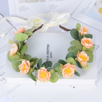Flower garland fabric simulation flower hair accessory celebrity children&