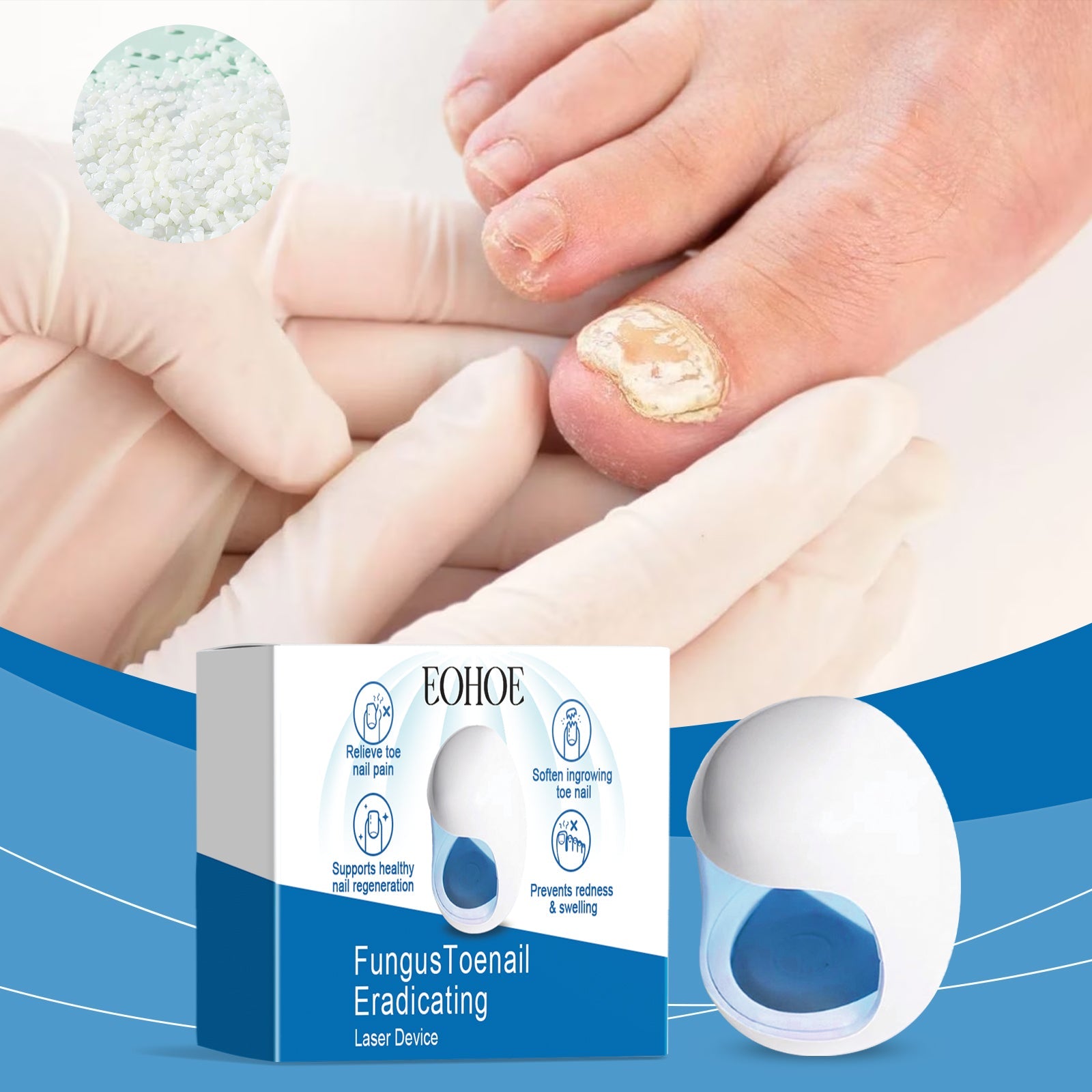 Toenail Care Hand Nail Cleaning Care Strong Gentle Repair Damaged Nails Care Device