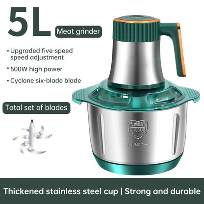 Electric Meat Grinders, 5L Food Processor, Stainless Steel Multifunctional Vegetable Slicer, Kitchen Chopper &amp; Mixer