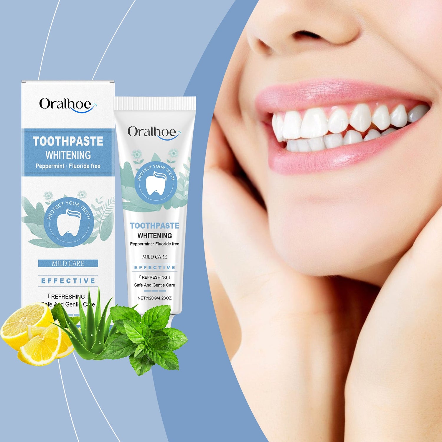 Mint Toothpaste Gently Cleans Tooth Stains Yellow Shine Teeth Daily Oral Care
