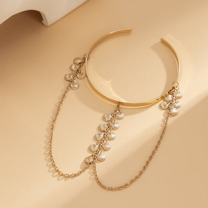 Ethnic style, personalized metal iron chain, arm chain, niche, simple, open-ended arm bracelet, arm ring, female
