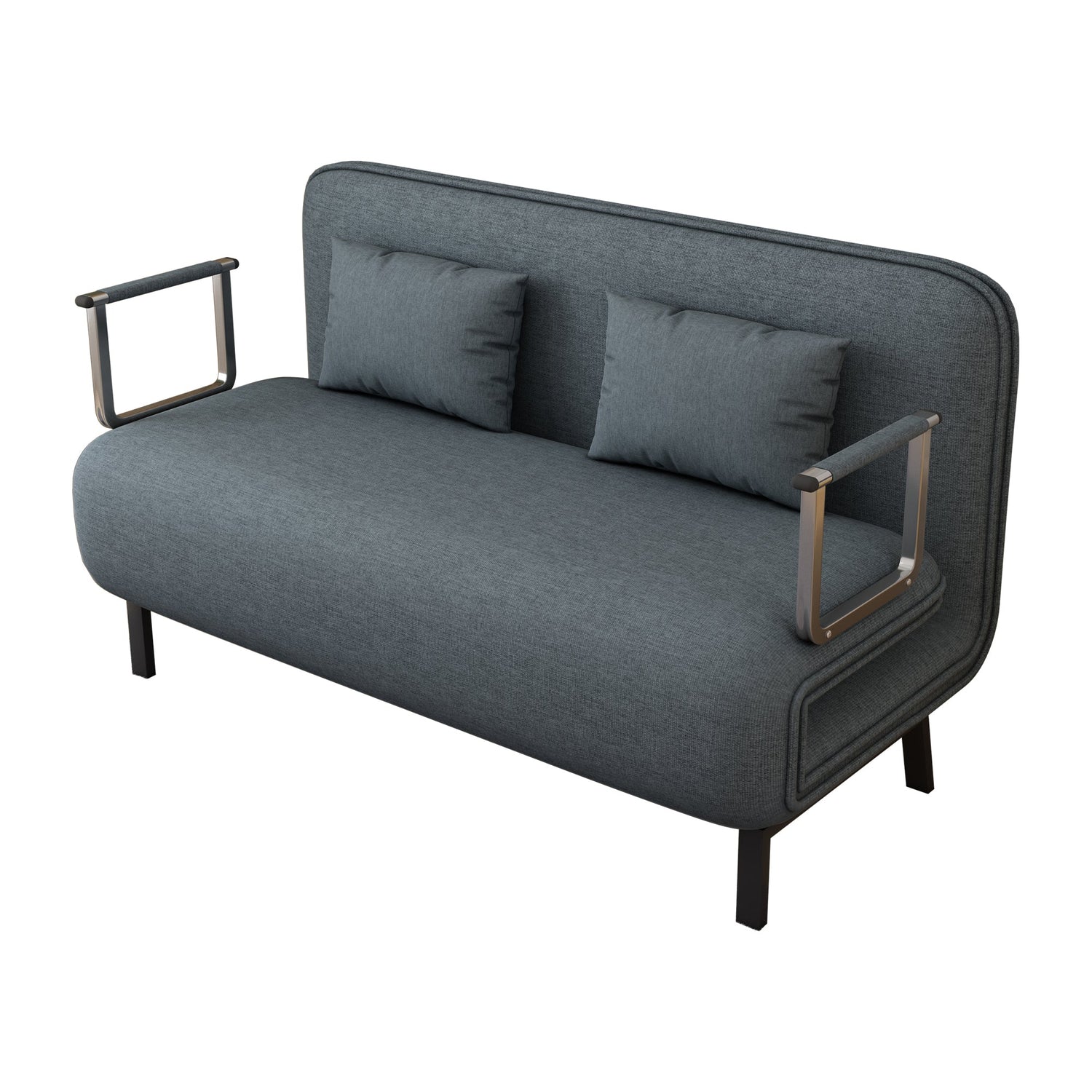 55″ Convertible Chair Bed Tri-Fold Sofa Bed with Adjustable Backrest &amp; Pillow