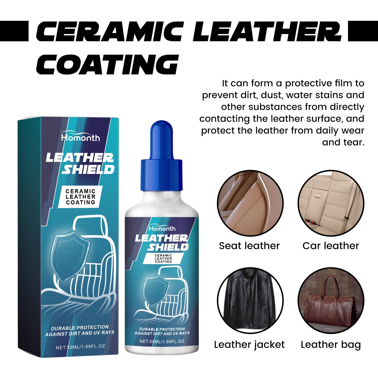 Ceramic Leather Coating, Automotive Interior Seat Leather Protection Refurbished Bright Curing Coating Liquid