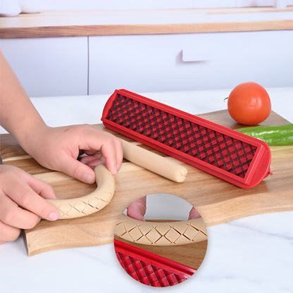 Cross - Groove Sausage &amp; Hot Dog Slicer: Precision Mesh, Ideal Kitchen Accessory.