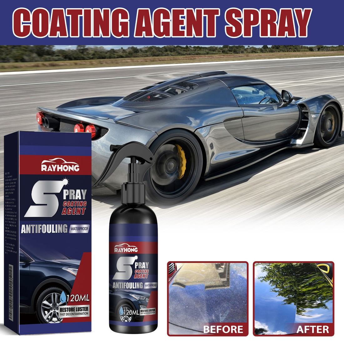 Coating Agent Spray, Maintenance Paint Decontamination Blackening Brightening Automotive Coating Nano Coating Spray