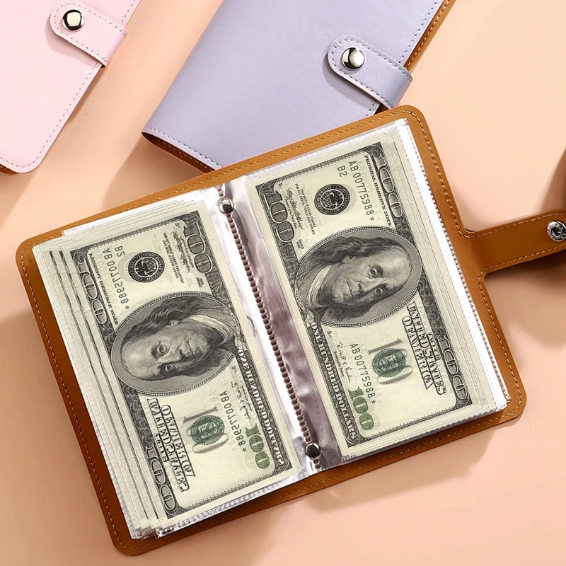 Versatile 100 - envelope savings book. Doubles as banknote album, money - saving organizer &amp; photocard holder. Great for managin