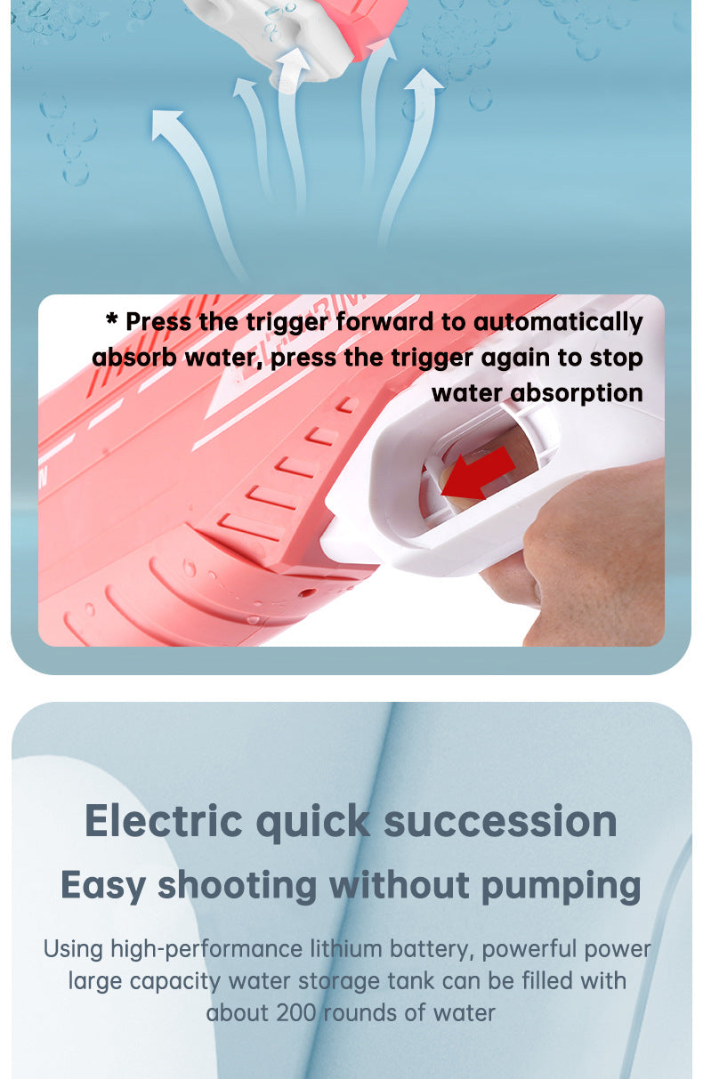 Electric Induction Water Gun Summer Outdoor Toys Automatic Pumping Gun Beach Swimming Pool Water Fight Children&