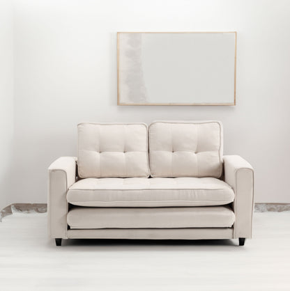 3 Fold Sofa Convertible Futon Couch sleeper sofabed Space saving loveseat Dark Gray &amp; Light Gray &amp; Beige